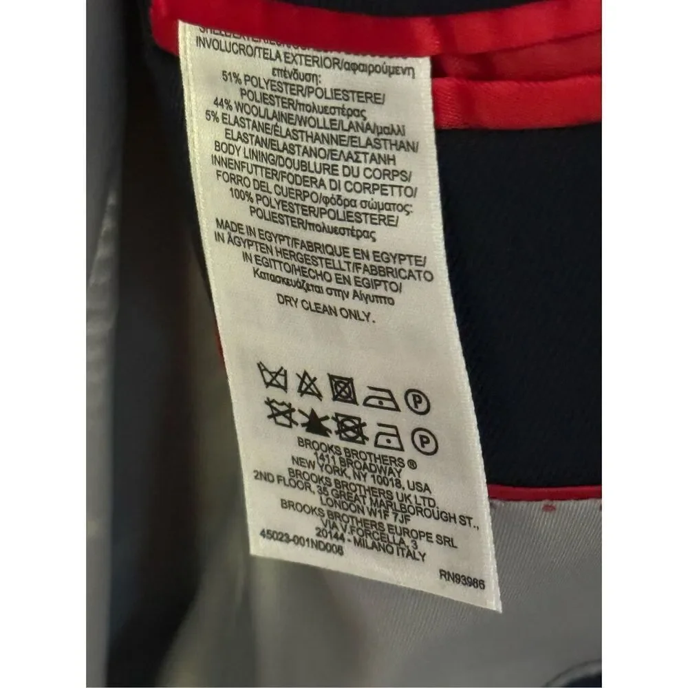 Brooks Brothers x NetJets Jacket Uniform Blazer Wool Blend Navy Blue Men 44L NWT - Picture 5 of 9